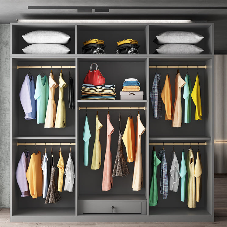 Modern Wardrobe Closet With Shelves Engineered Wood Wardrobe Armoire