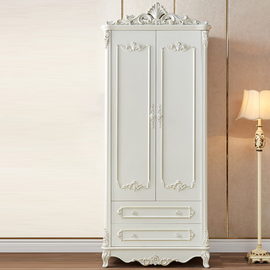 French Country Wardrobe Solid Wood Wardrobe Closet with Cloth Rod