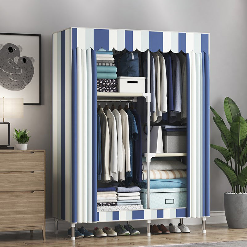 Contemporary Wardrobe Metal Bedroom Wardrobe Closet with Shelves