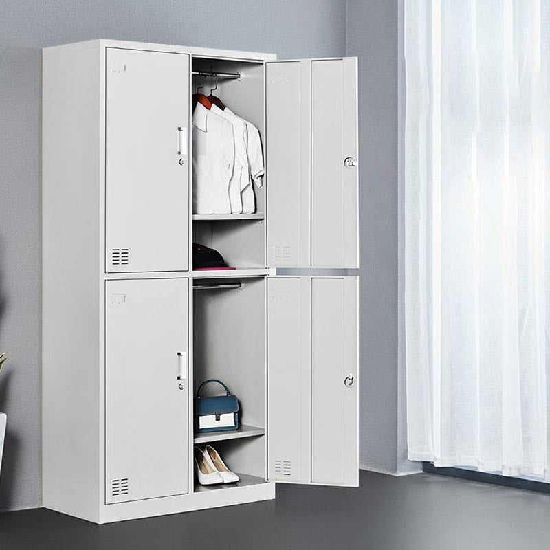 Grey Wardrobe Armoire Metal Contemporary Wardrobe Cabinet for Home