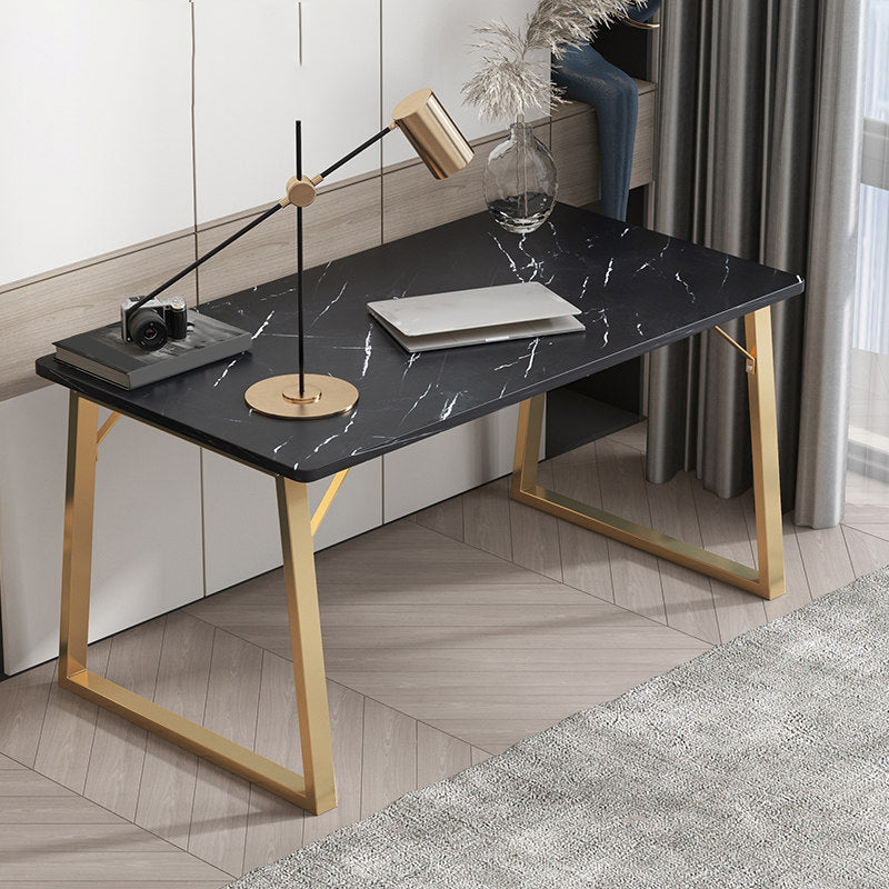 Manufactured Wood Office Desk Rectangular Matte Finish Writing Desk for Home and Office