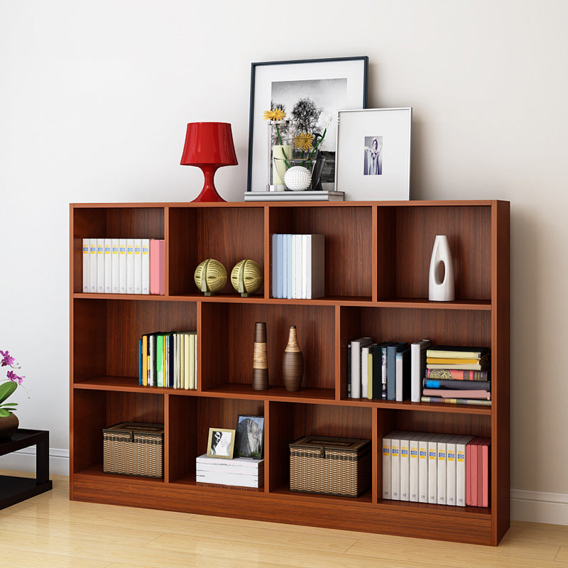 Contemporary Wood Shelf Bookcase Closed Back Book Shelf for Home