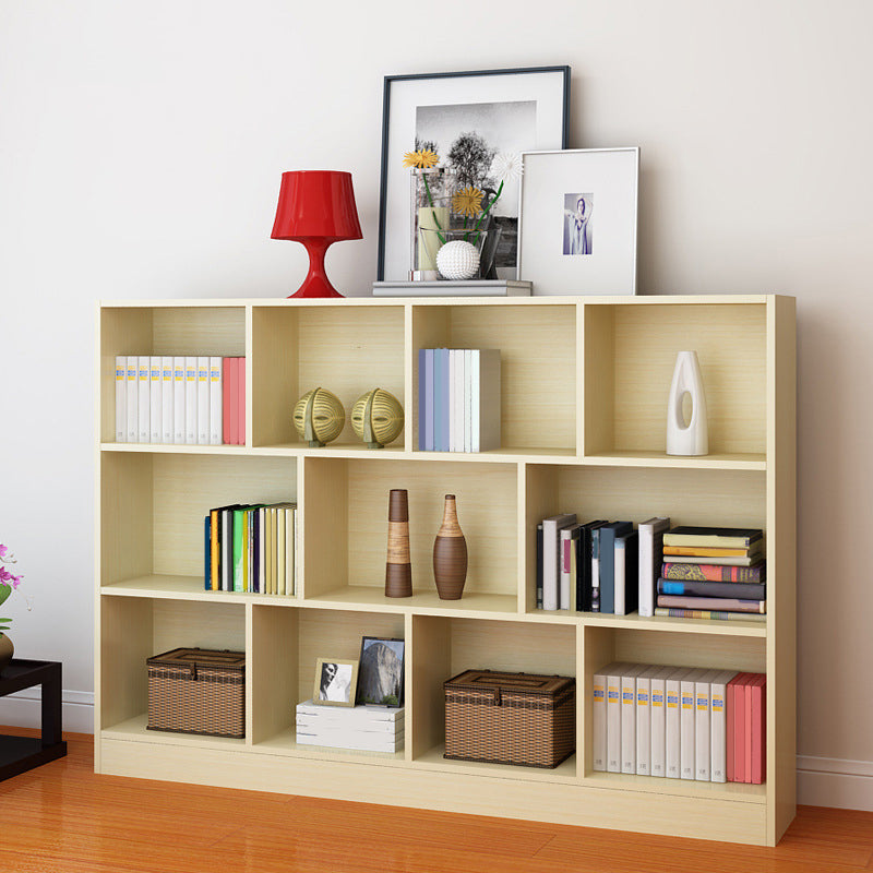 Contemporary Wood Shelf Bookcase Closed Back Book Shelf for Home