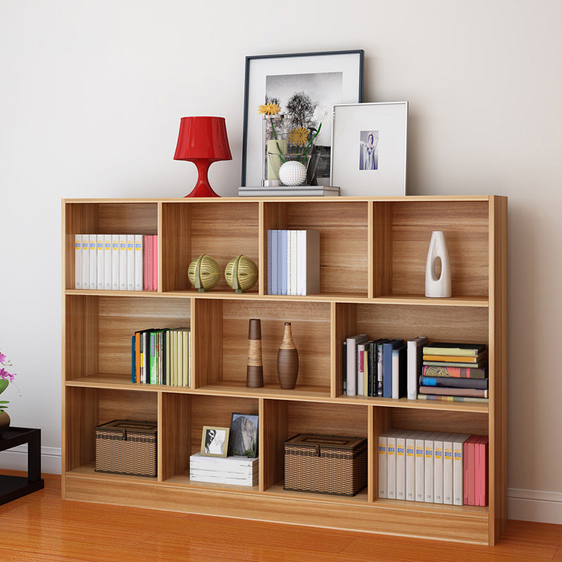 Contemporary Wood Shelf Bookcase Closed Back Book Shelf for Home