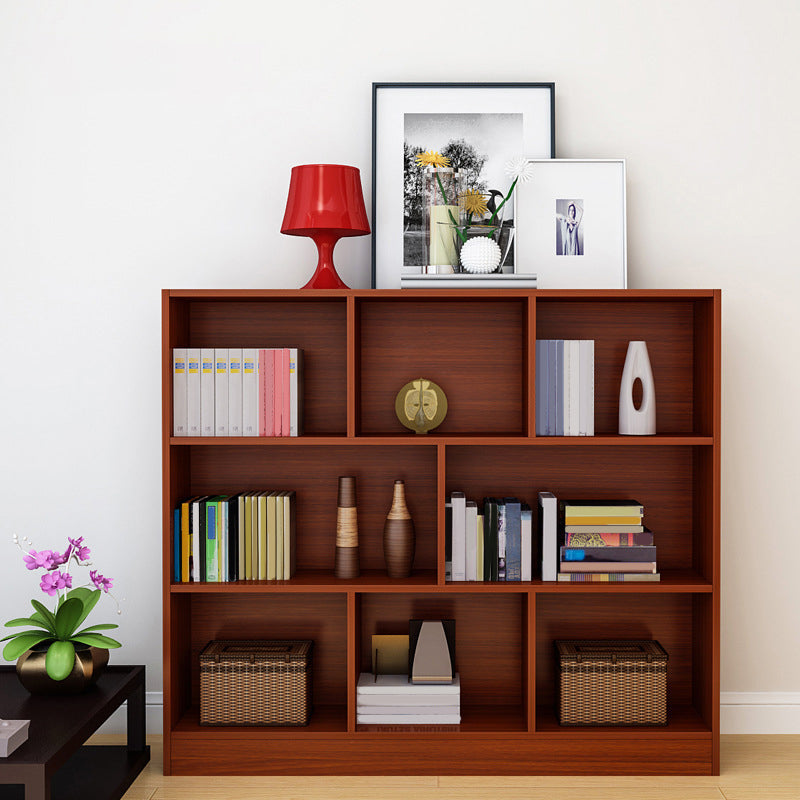 Contemporary Wood Shelf Bookcase Closed Back Book Shelf for Home