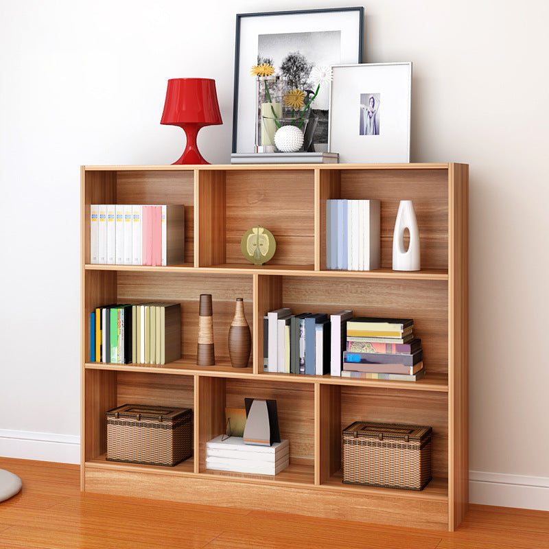 Contemporary Wood Shelf Bookcase Closed Back Book Shelf for Home