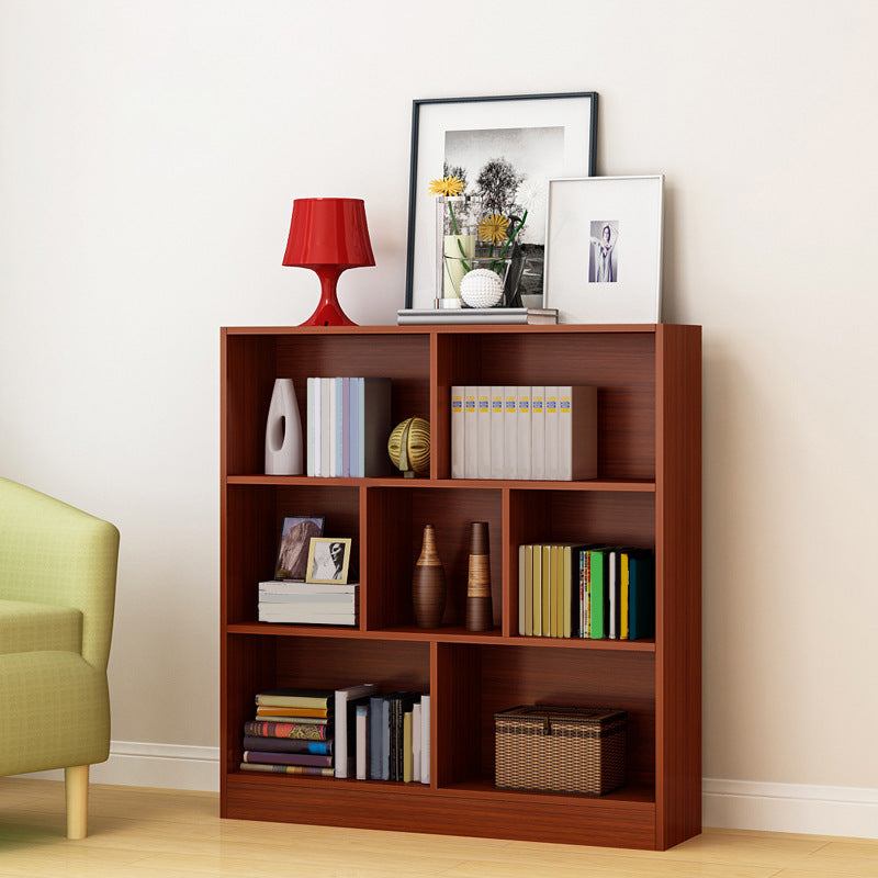 Contemporary Wood Shelf Bookcase Closed Back Book Shelf for Home