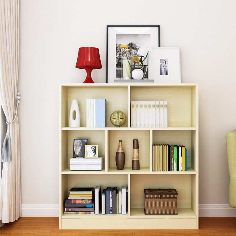 Contemporary Wood Shelf Bookcase Closed Back Book Shelf for Home