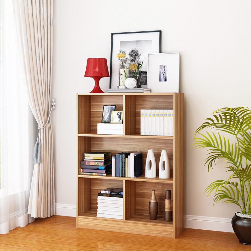 Contemporary Wood Shelf Bookcase Closed Back Book Shelf for Home