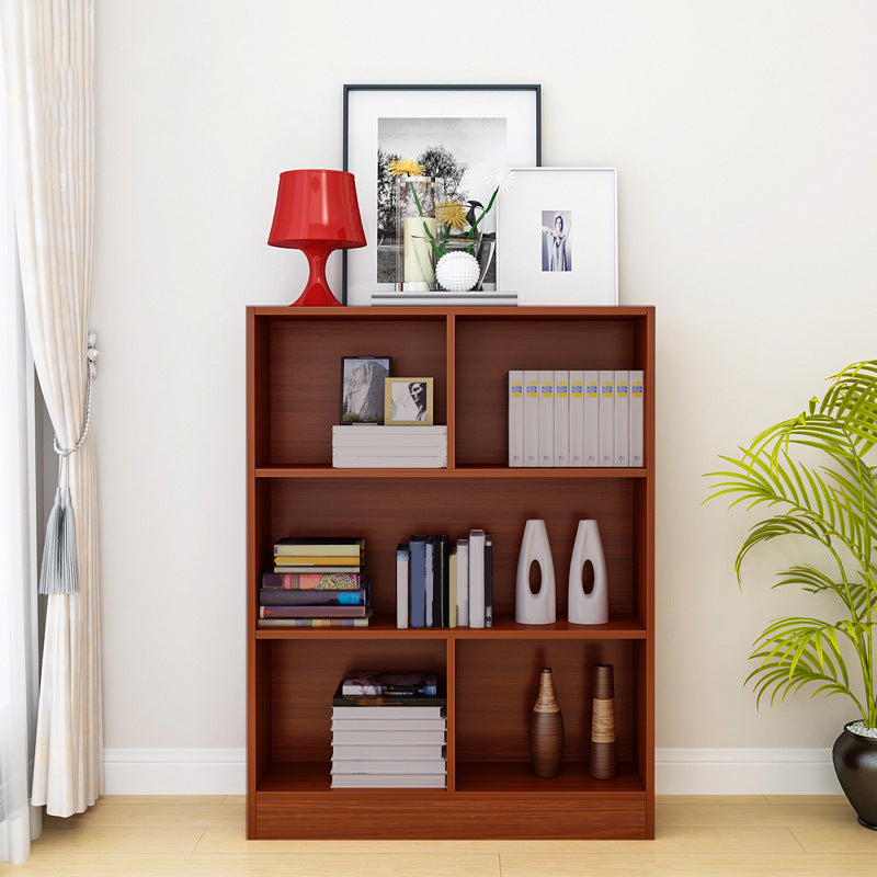 Contemporary Wood Shelf Bookcase Closed Back Book Shelf for Home
