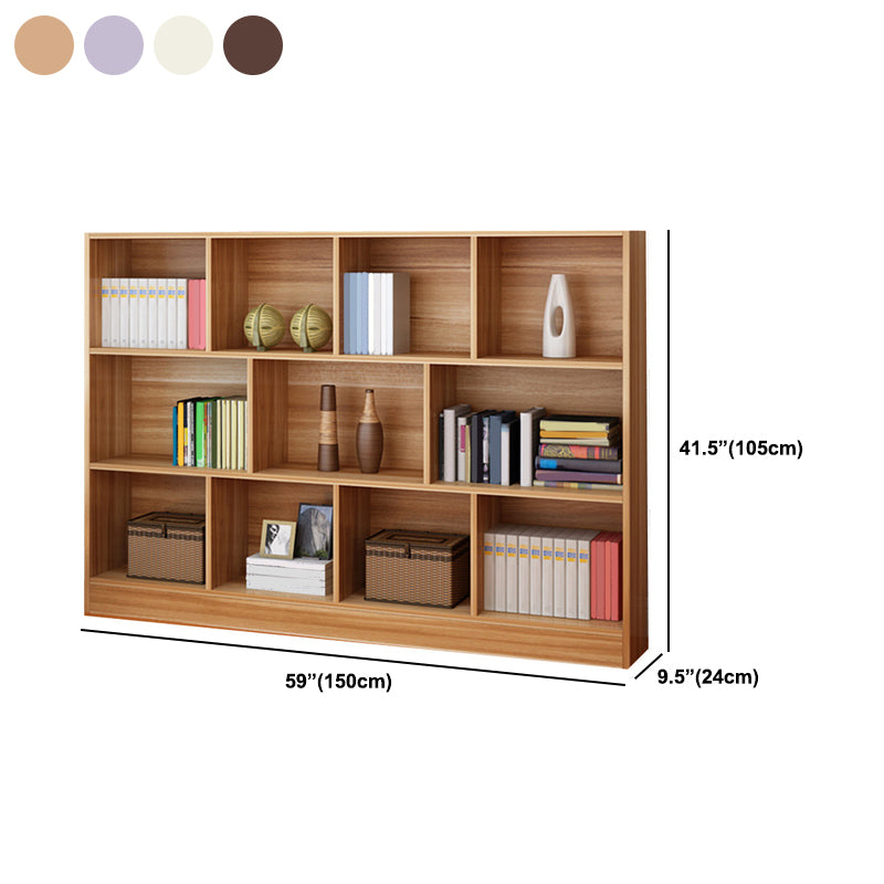 Contemporary Wood Shelf Bookcase Closed Back Book Shelf for Home