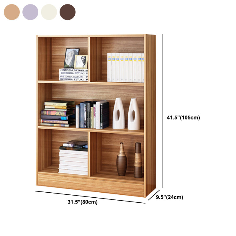 Contemporary Wood Shelf Bookcase Closed Back Book Shelf for Home