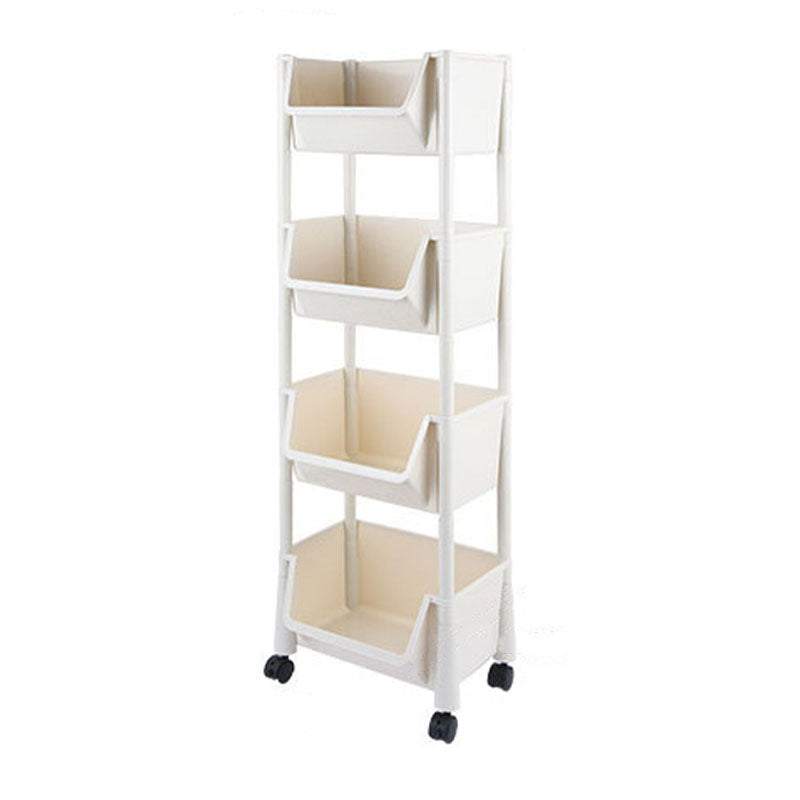 Modern Plastic Bookshelf Etagere Vertical Open Shelf Bookcase