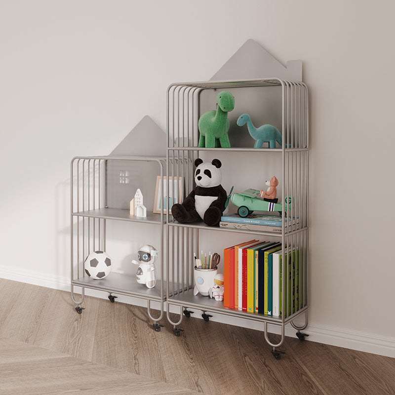 Modern Metal Bookshelf Standard Open Shelf Bookcase in Burnish
