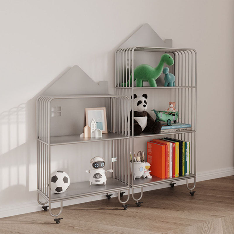 Modern Metal Bookshelf Standard Open Shelf Bookcase in Burnish
