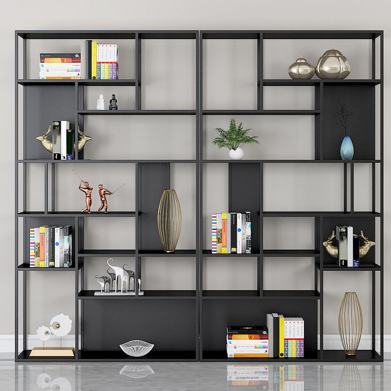 Modern Metal Bookshelf Etagere Open Shelf Bookcase with Shelves-70.8" H x 11.8" W