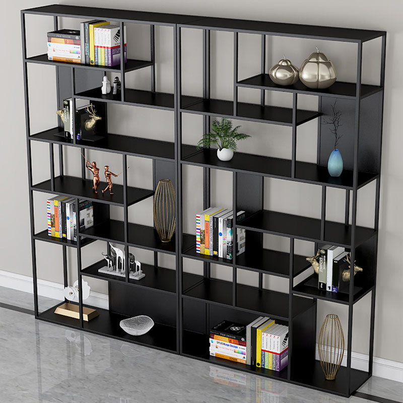 Modern Metal Bookshelf Etagere Open Shelf Bookcase with Shelves-70.8" H x 11.8" W