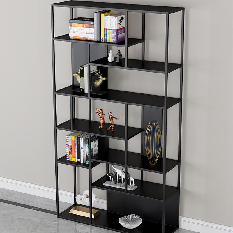Modern Metal Bookshelf Etagere Open Shelf Bookcase with Shelves-70.8" H x 11.8" W