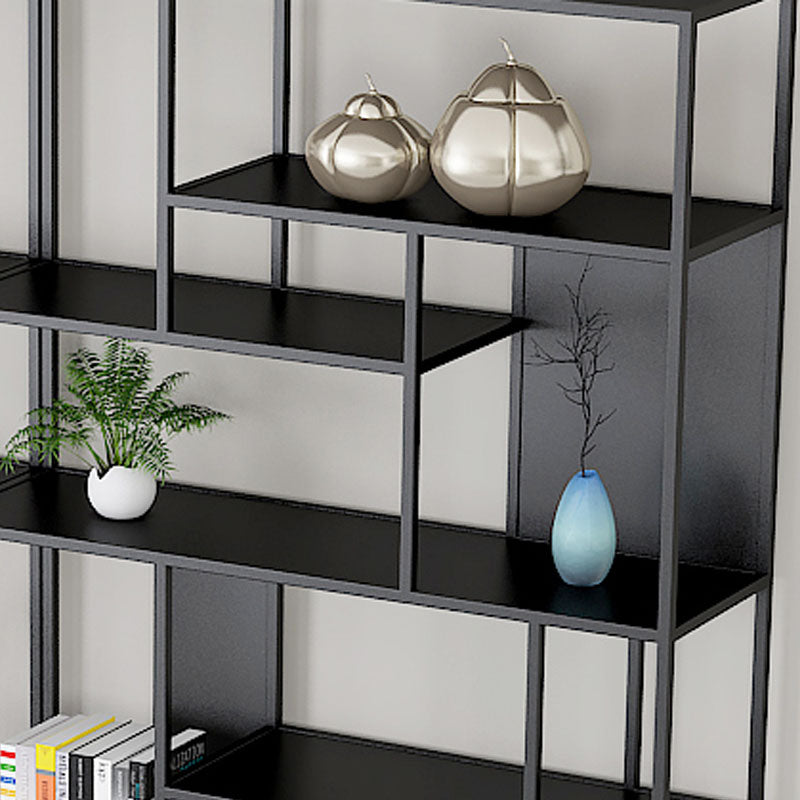 Modern Metal Bookshelf Etagere Open Shelf Bookcase with Shelves-70.8" H x 11.8" W