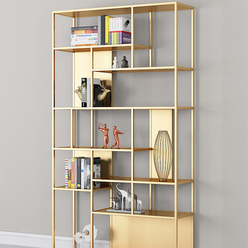 Modern Metal Bookshelf Etagere Open Shelf Bookcase with Shelves-70.8" H x 11.8" W