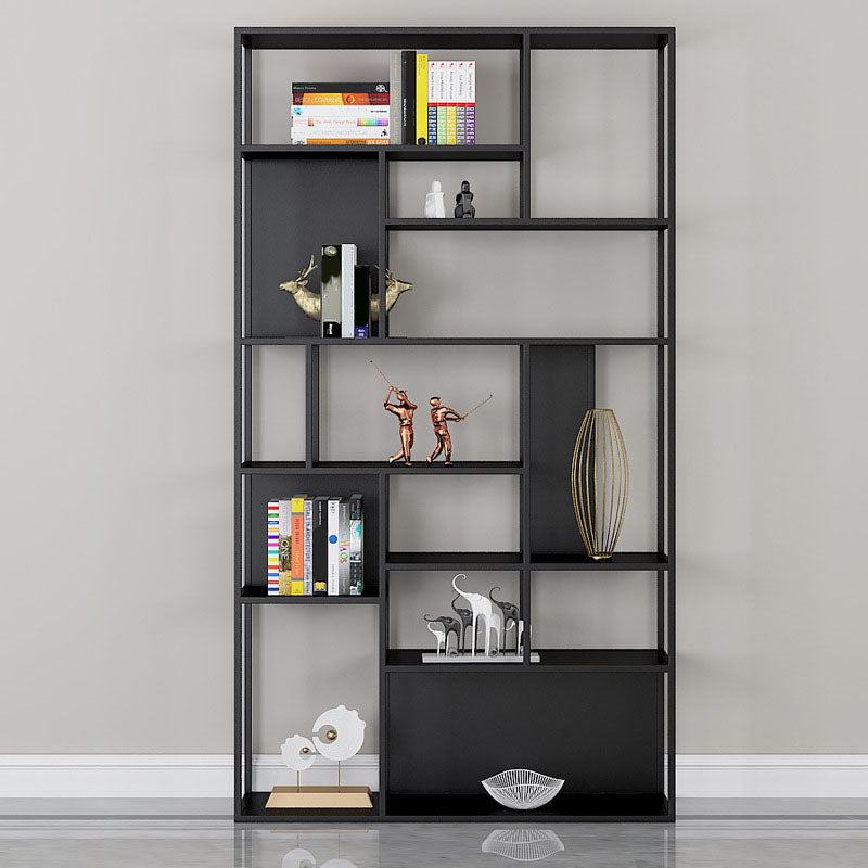 Modern Metal Bookshelf Etagere Open Shelf Bookcase with Shelves-70.8" H x 11.8" W