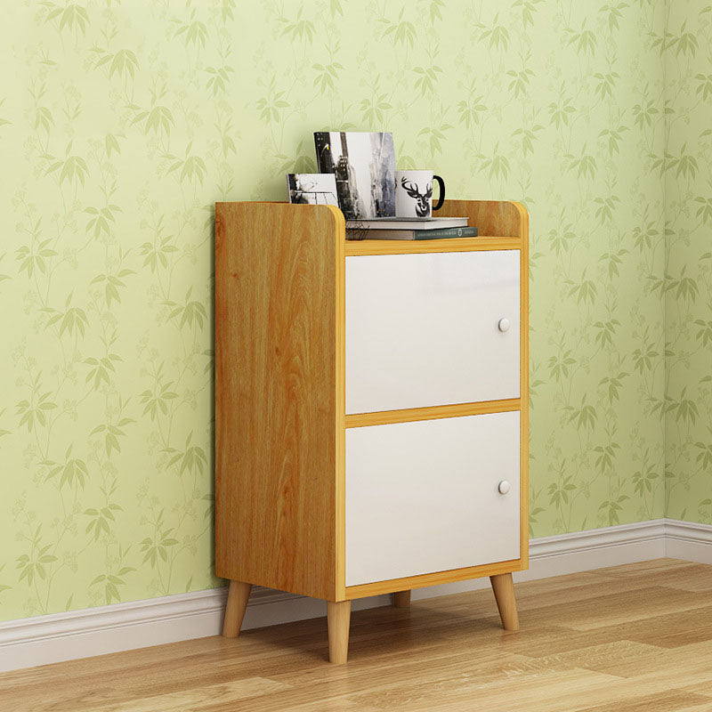 9.4" W Modern Wooden Bookshelf Closed Back Shelf Bookcase with Doors