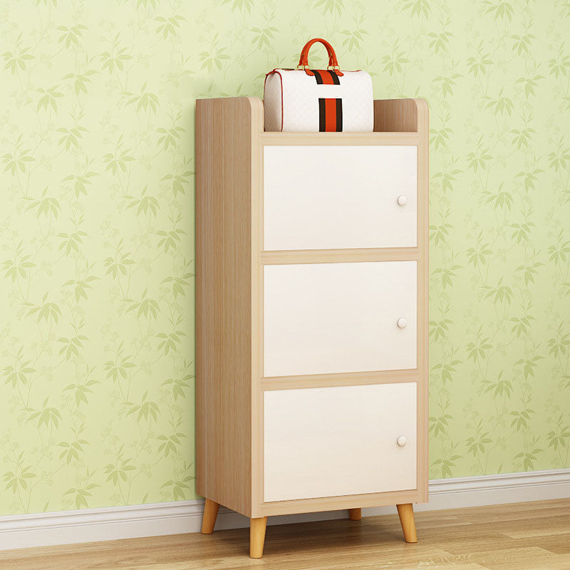 9.4" W Modern Wooden Bookshelf Closed Back Shelf Bookcase with Doors