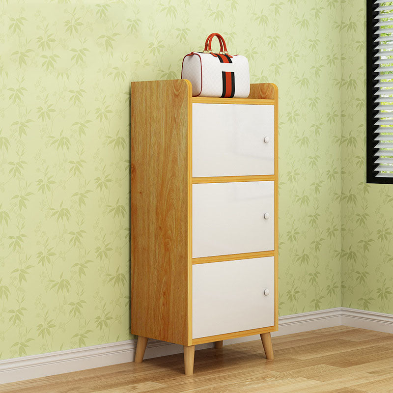 9.4" W Modern Wooden Bookshelf Closed Back Shelf Bookcase with Doors