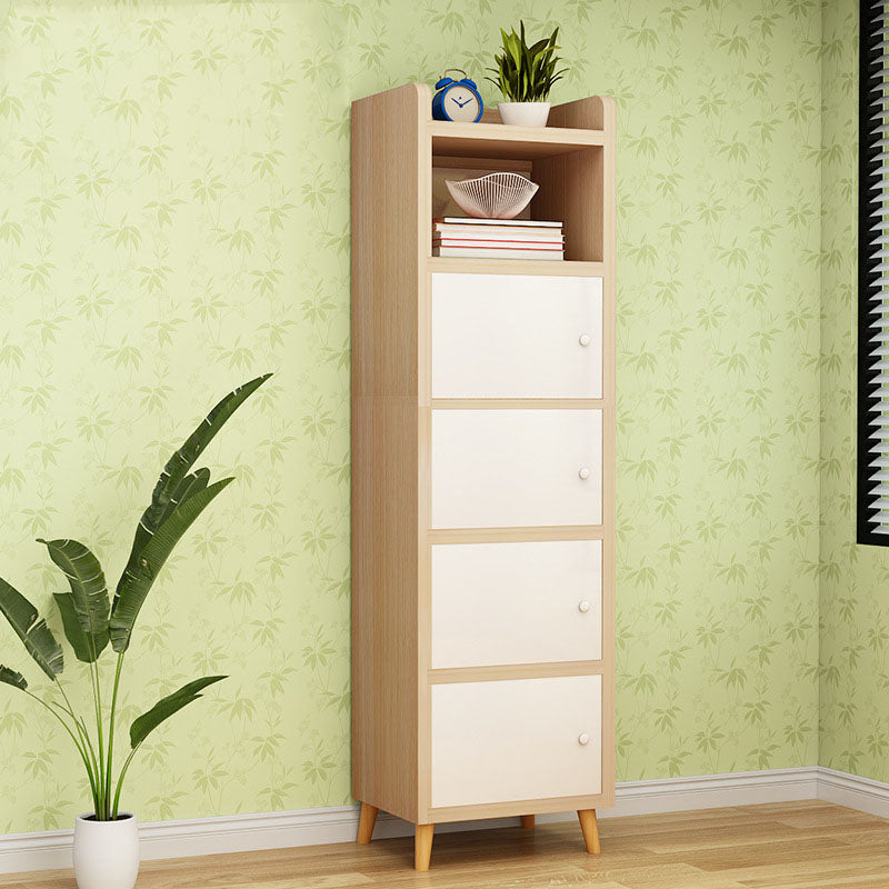 9.4" W Modern Wooden Bookshelf Closed Back Shelf Bookcase with Doors