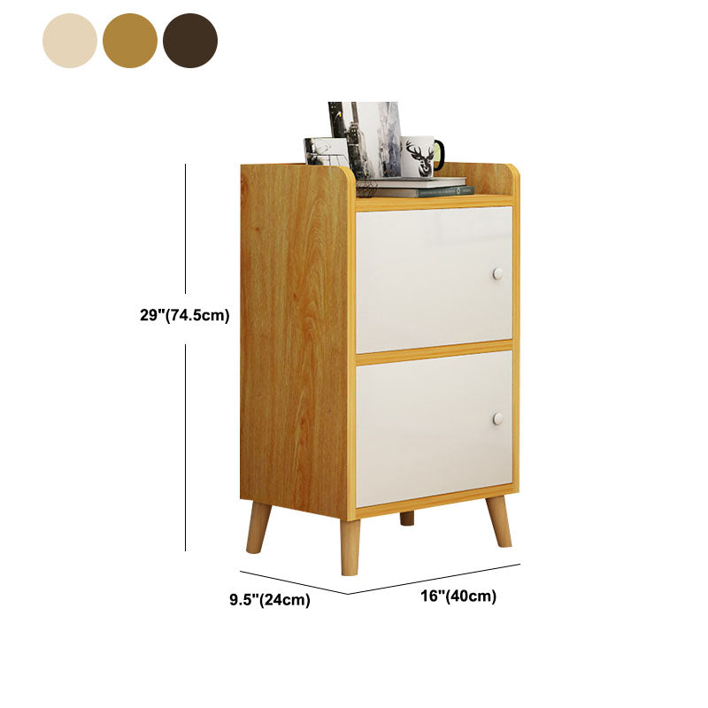 9.4" W Modern Wooden Bookshelf Closed Back Shelf Bookcase with Doors