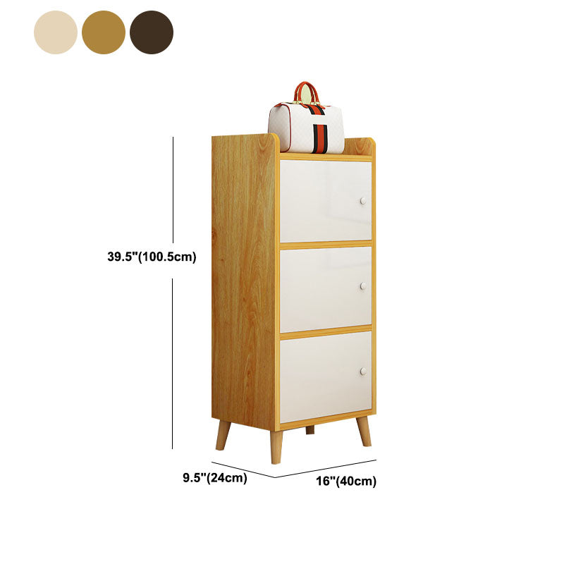 9.4" W Modern Wooden Bookshelf Closed Back Shelf Bookcase with Doors