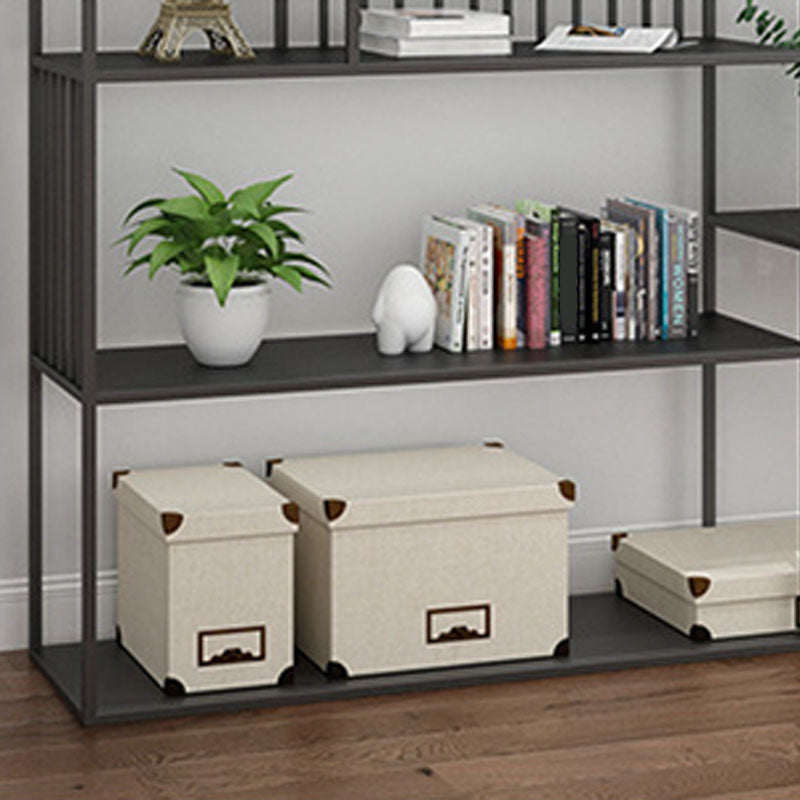 Modern Metal Bookshelf Etagere Open Shelf Bookcase in Burnish-70.8" H x 11.8" W