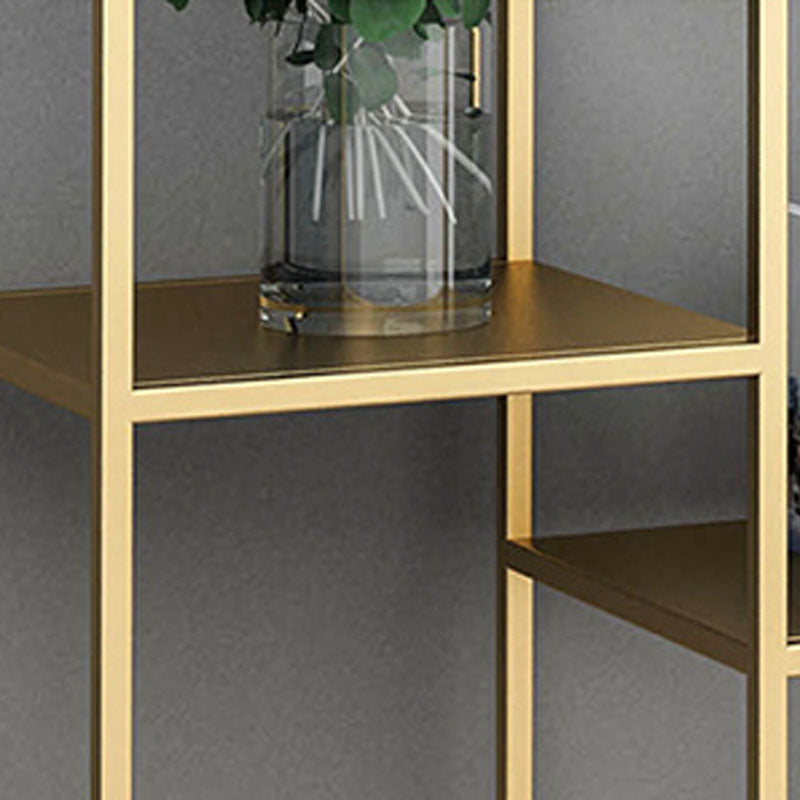 Modern Metal Bookshelf Etagere Open Shelf Bookcase in Burnish-70.8" H x 11.8" W