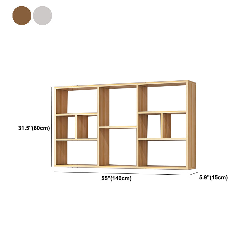 Contemporary Wooden Shelf Bookcase Wall Mounted Floating Bookcase