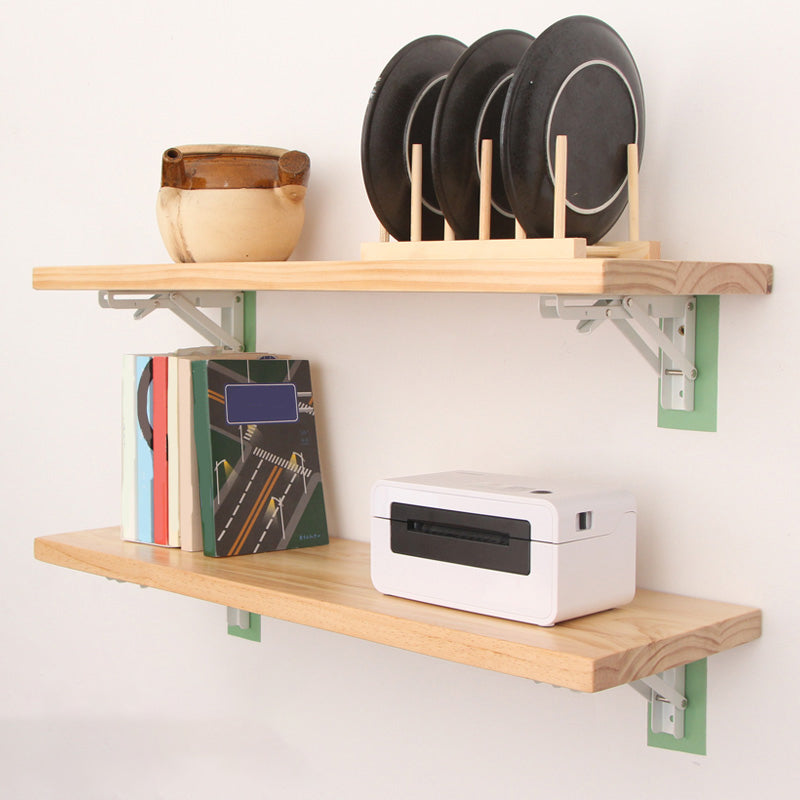 Natural Contemporary Floating Bookshelf Wall Mounted Wooden Shelf