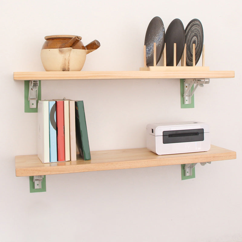 Natural Contemporary Floating Bookshelf Wall Mounted Wooden Shelf
