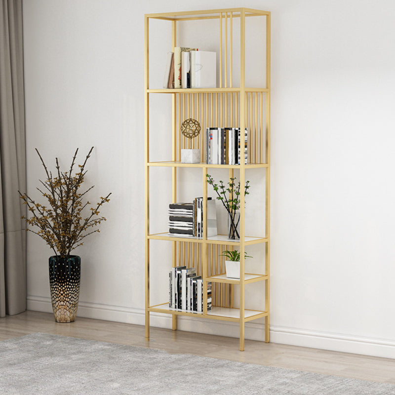 Black and Gold Modern Shelf Bookcase Metal Open Shelf for Home