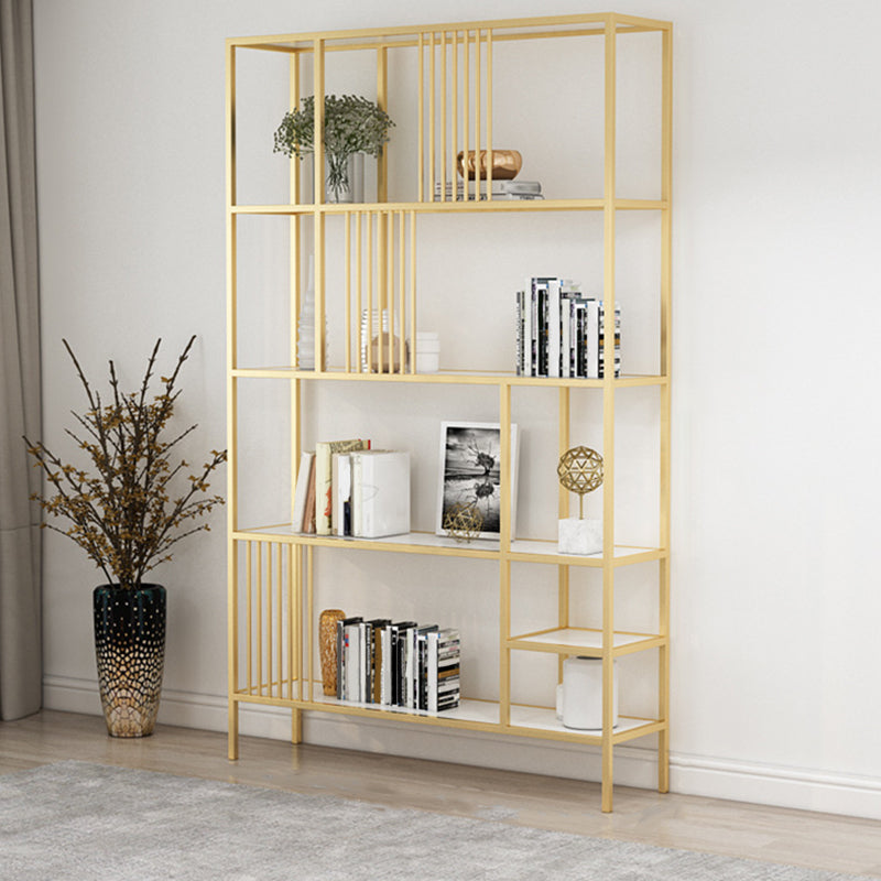Black and Gold Modern Shelf Bookcase Metal Open Shelf for Home