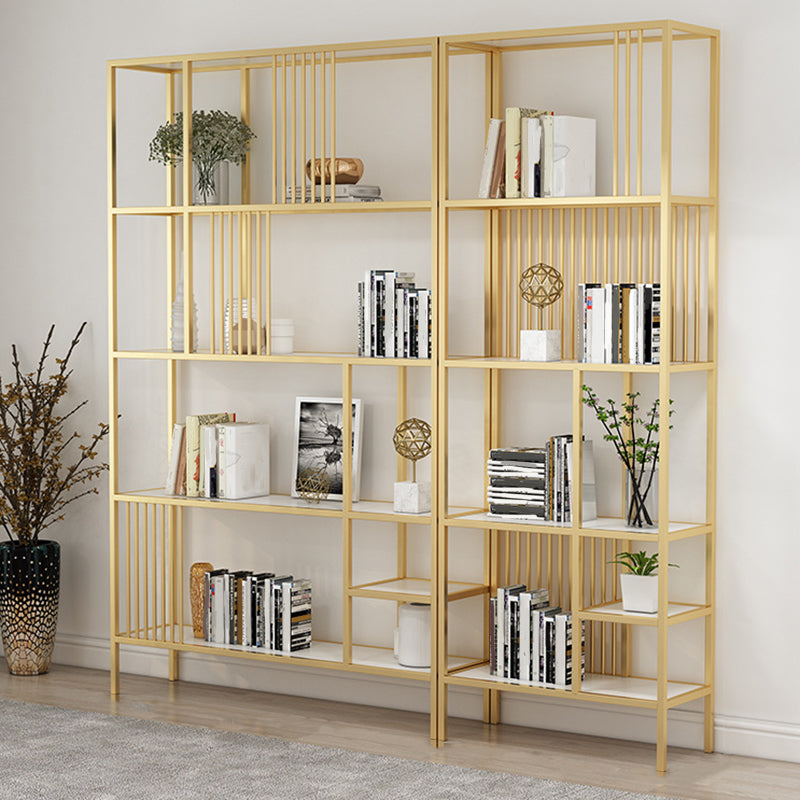 Black and Gold Modern Shelf Bookcase Metal Open Shelf for Home