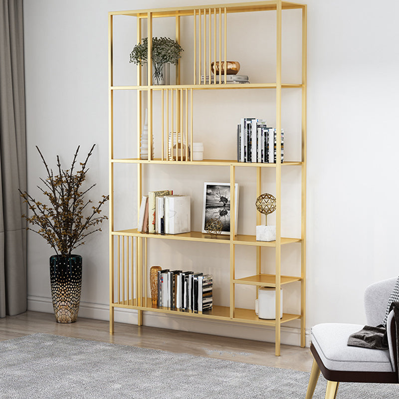 Black and Gold Modern Shelf Bookcase Metal Open Shelf for Home