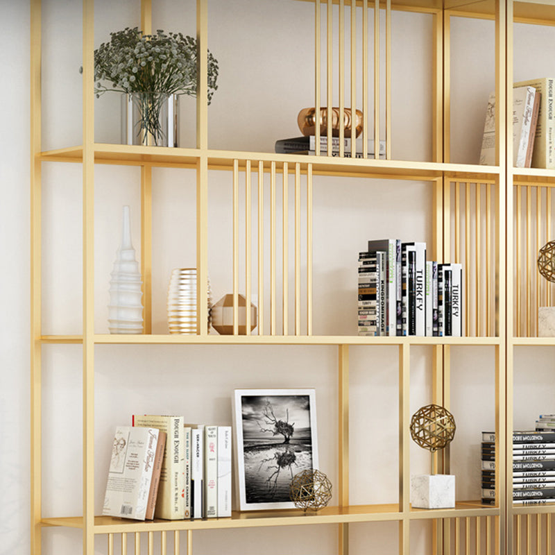 Black and Gold Modern Shelf Bookcase Metal Open Shelf for Home