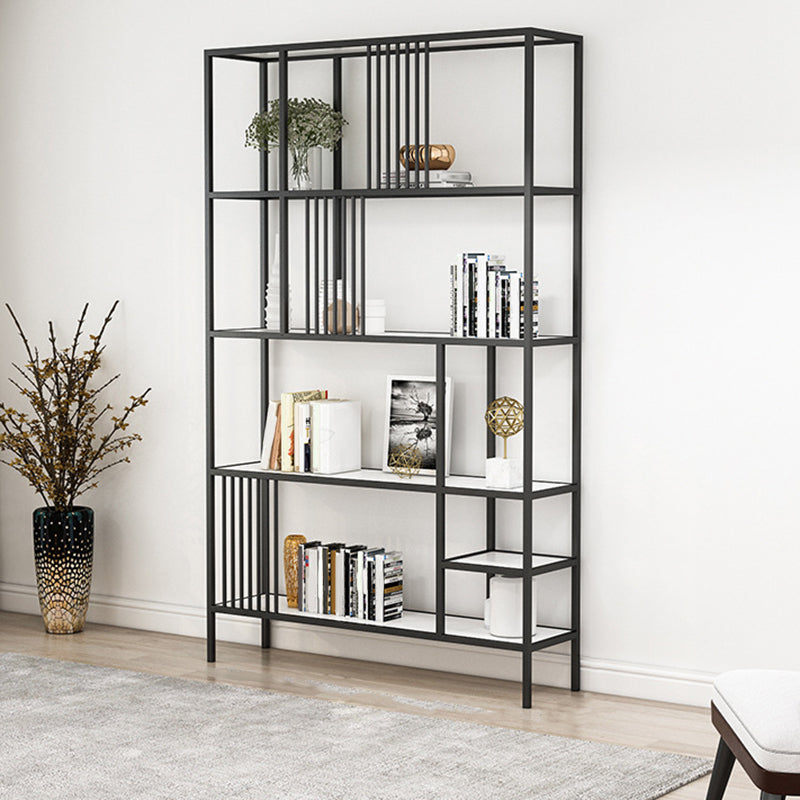 Black and Gold Modern Shelf Bookcase Metal Open Shelf for Home