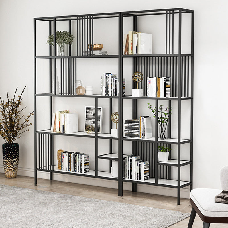Black and Gold Modern Shelf Bookcase Metal Open Shelf for Home