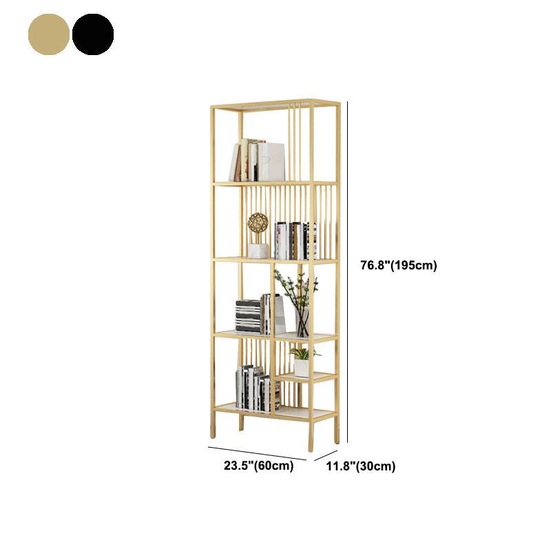 Black and Gold Modern Shelf Bookcase Metal Open Shelf for Home