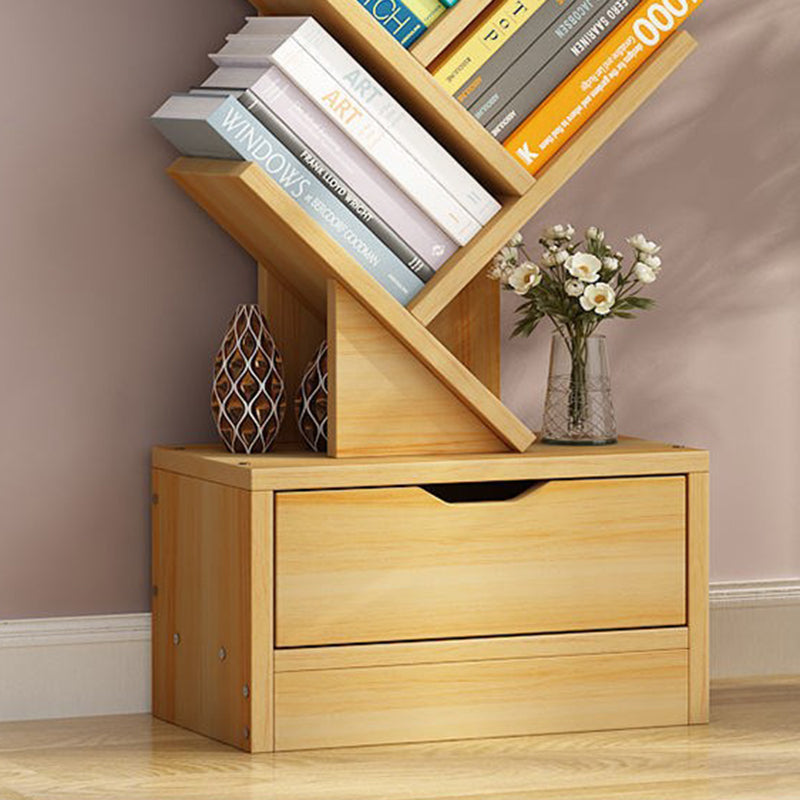 Modern Engineered Wood Bookshelf Geometric Open Shelf Bookcase