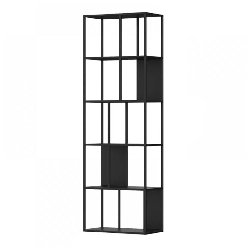 5-Shelf Modern Metal Bookshelf Etagere Open Shelf Bookcase in Burnish