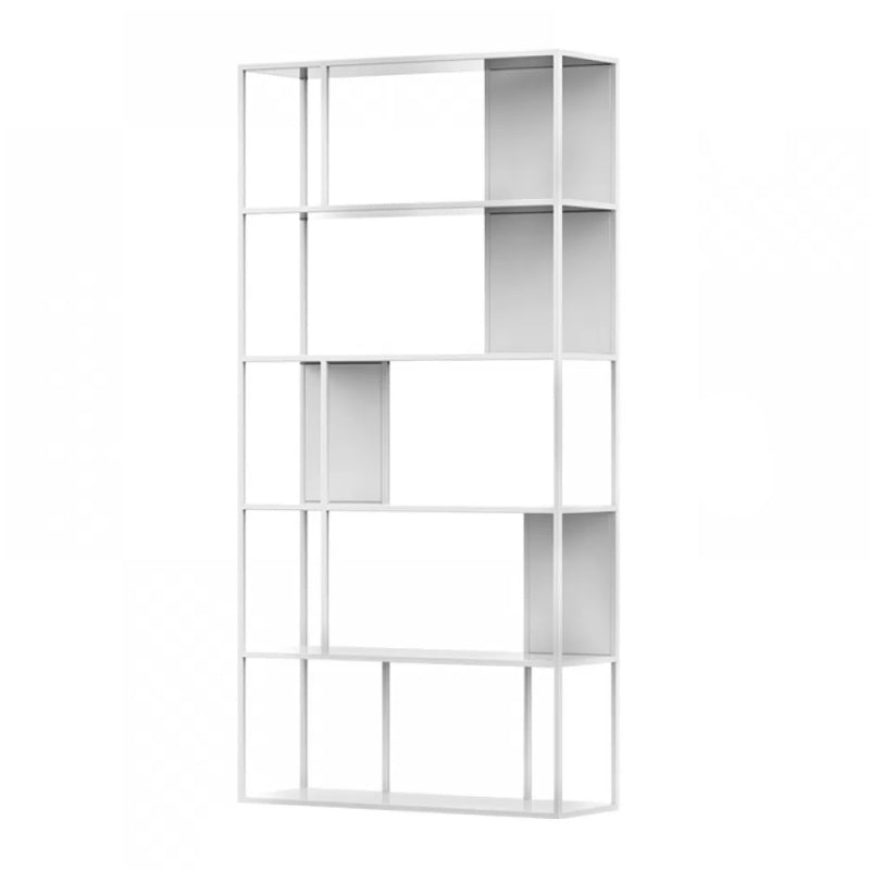 5-Shelf Modern Metal Bookshelf Etagere Open Shelf Bookcase in Burnish