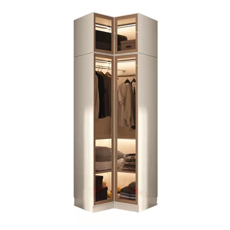 Contemporary Style Wardrobe White Colour Wood Wardrobe Closet for Home
