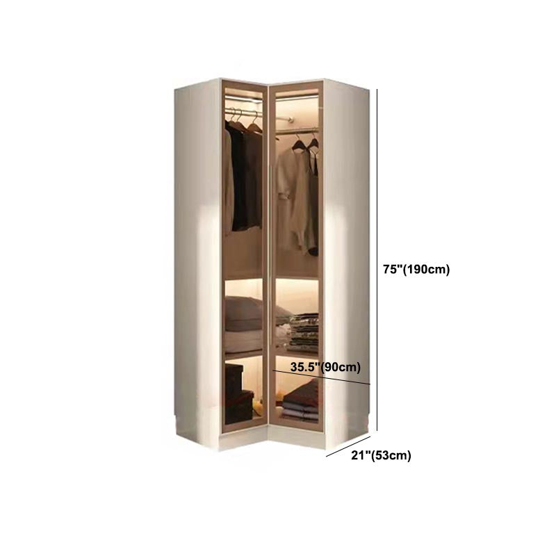 Contemporary Style Wardrobe White Colour Wood Wardrobe Closet for Home
