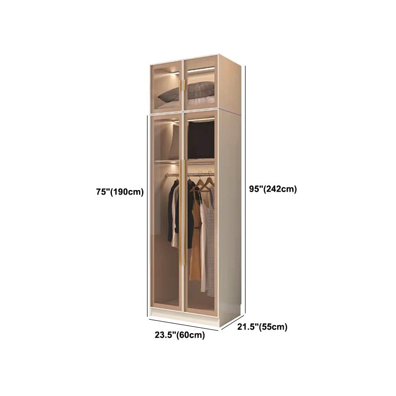 Contemporary Style Wardrobe White Colour Wood Wardrobe Closet for Home